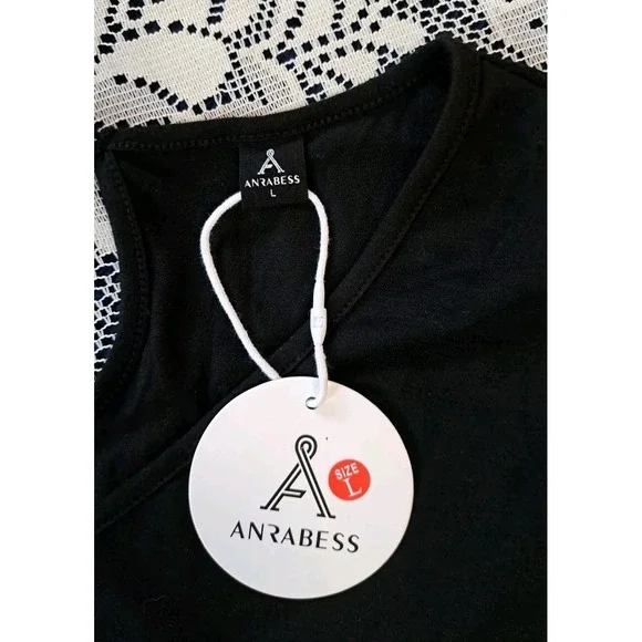 Women's Jumpsuit Lg Black Short Sleeve Casual V Neck Elastic Waist Wide Leg NWT - Picture 2 of 13